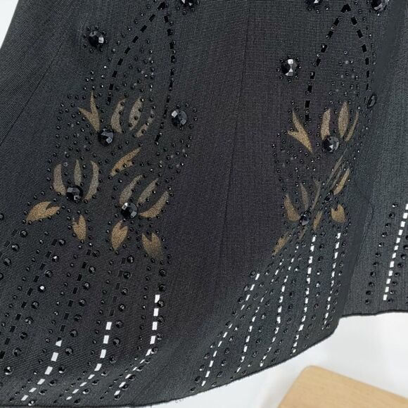 YIMANBEIER, Y2K Vintage mid length skirt. Modest, size 11. Gray-bling - Picture 5 of 9